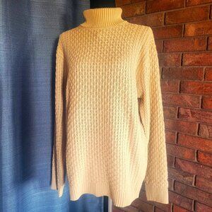 Coofandy Turtleneck Cableknit Textured Rich Tan Sweater Women's - Size L